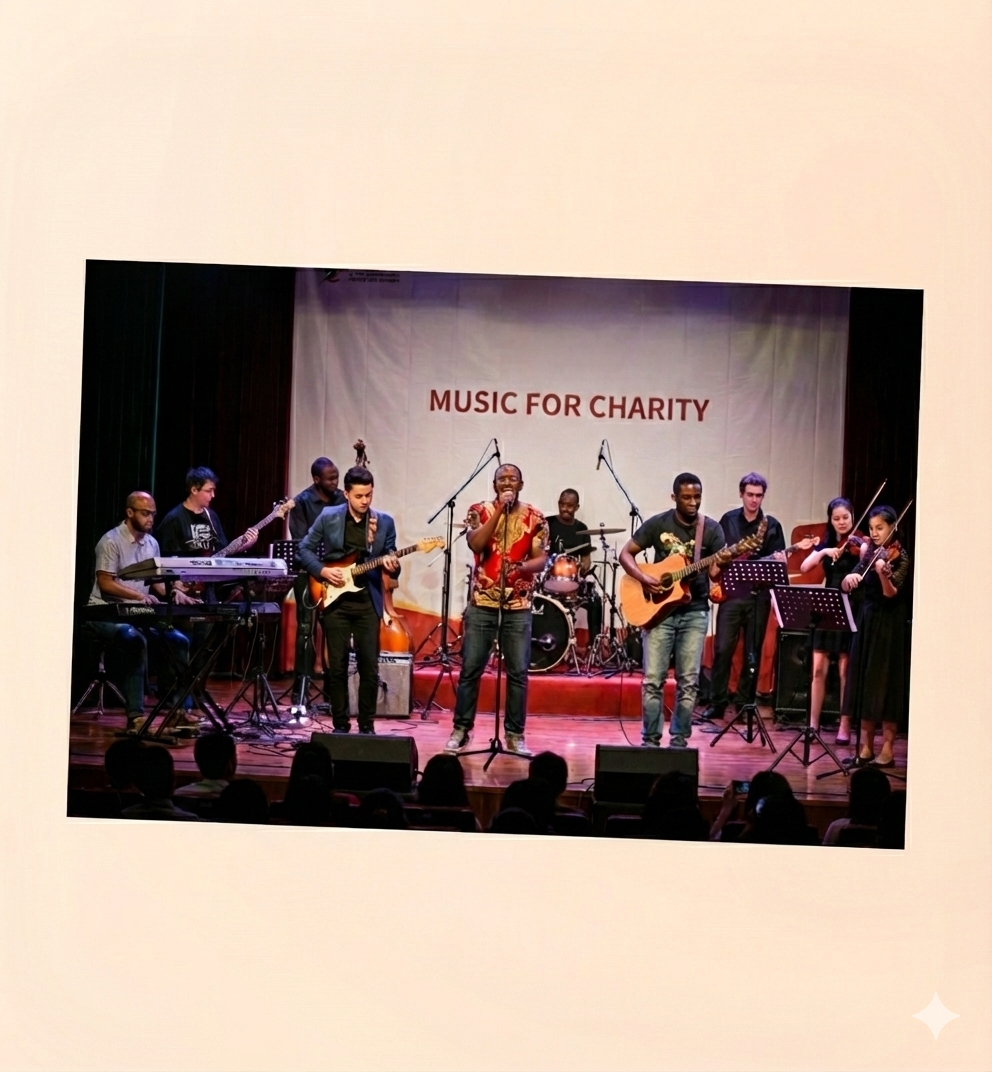 Musicians performing for charity